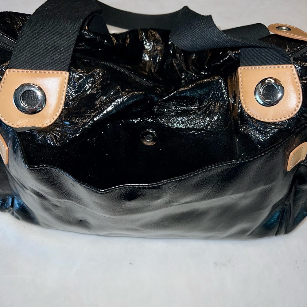 Storksak Black Patent Leather Kate Diaper Bag - Picture 7 of 15